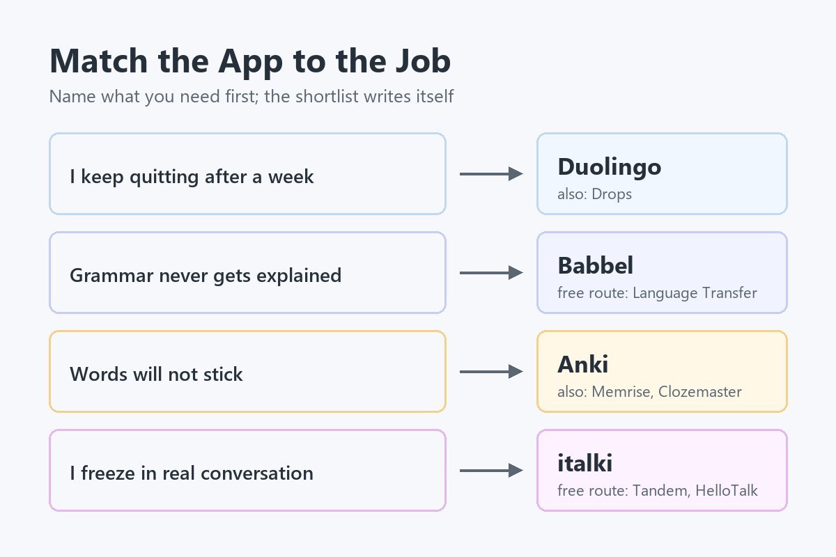 match the app to the job not the download charts
